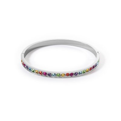 Coeur de Lion Bangle stainless steel & crystals silver multicolor 19 0131/33-1517