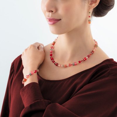 Coeur de lion edelstaal collier rood 2838-10-0300