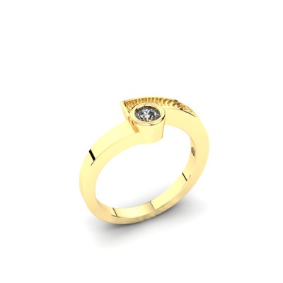 Silent Memories Gouden Vingerafdruk Ring Met Diamant