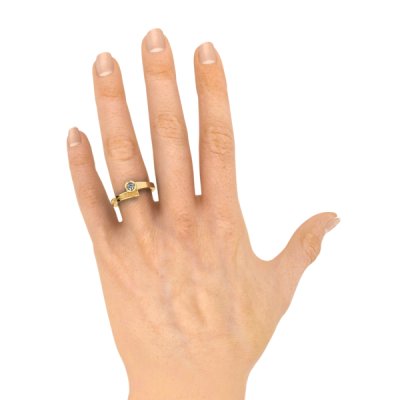 Silent Memories Gouden Vingerafdruk Ring Met Diamant