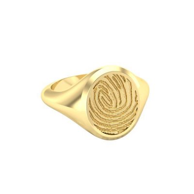 Silent Memories Gouden Vingerafdruk Ring