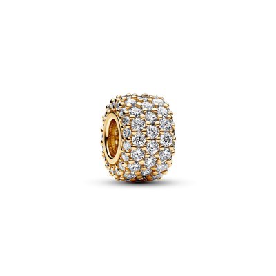 762820C01 14K Gold-plated charm with clear cubic zirconia