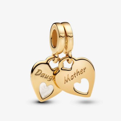 769187C01 Double Heart Split Dangle Charm