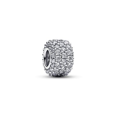 pandora Silver charm with clear cubic zirconia