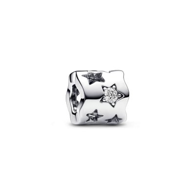 pandora Cut out star silver charm with clear cubic zirconia