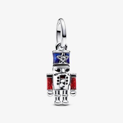 Moveable nutcracker silver dangle