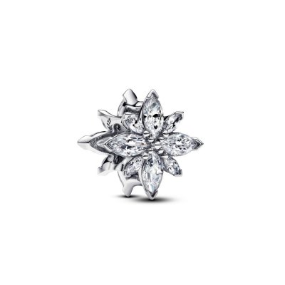 pandora Star silver charm with clear cubic zirconia