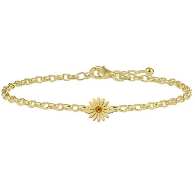 Armband met gouden madelief en geboortesteen 