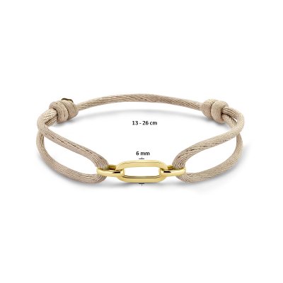 Armband satijn beige 13 - 26 cm