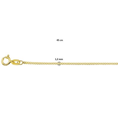 Collier gourmette 4-zijdes geslepen 1,2 mm 3 micron