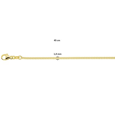 Collier gourmette 4-zijdes geslepen 1,4 mm 3 micron