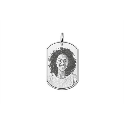 Dogtag Foto hanger van zilver 