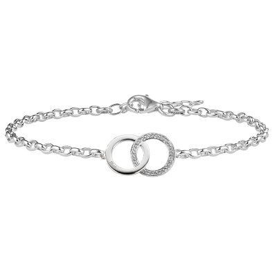 Gegraveerde armband infinity met zirkonia's 