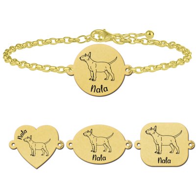 Gouden armband met hond Bull Terrier 