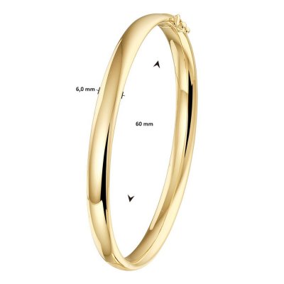 Gouden Bangle 14krt 6mmx60mm