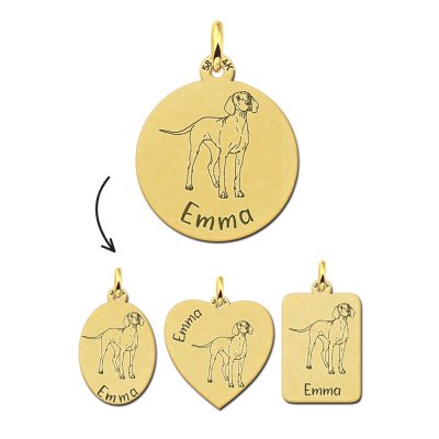 Gouden dieren hanger hond hanger Weimaraner 