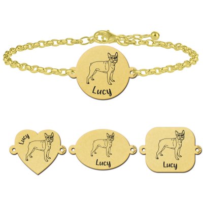 Gouden honden armband Boston Terrier 