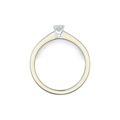 gouden ring met briljant, Quattro 0.18ct mt17,5