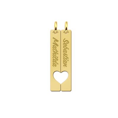 Gouden vriendschapsketting bar hangers 