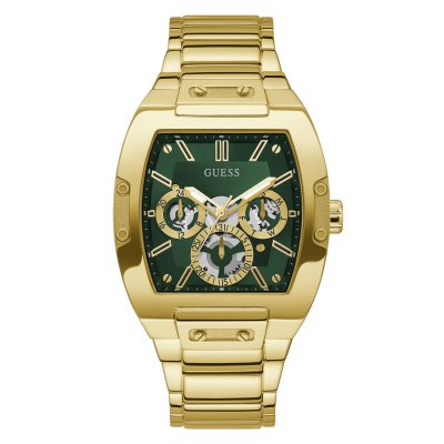 Guess horloge met stalen band, tonneau double/groen