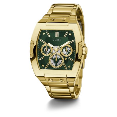 Guess horloge met stalen band, tonneau double/groen