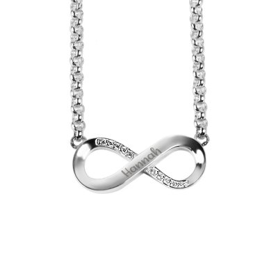 Infinity ketting met zirkonia's van zilver 