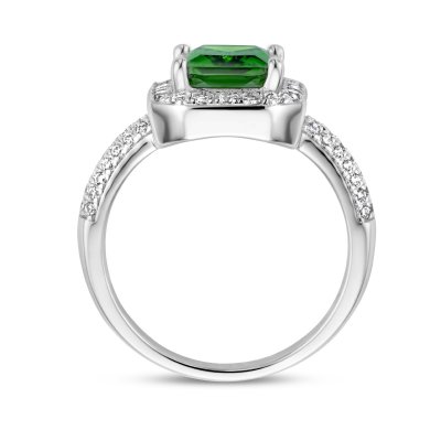 Ring Zilver Groen Wit Zirconia Entourage