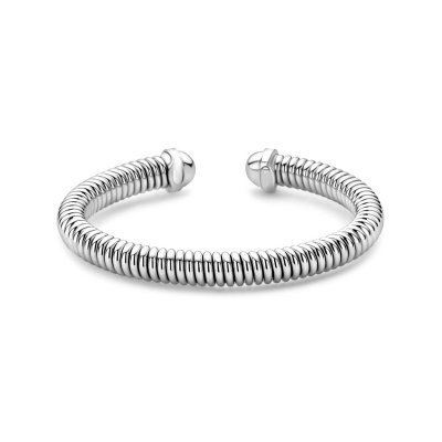 Zilveren armband spang met zirkoina's 58 x 7,5 mm