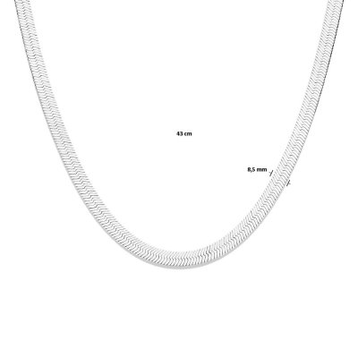 Collier slang plat 8,5 mm 43 cm