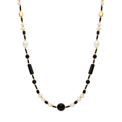 Collier parel en onyx 48 + 3 cm 3 micron