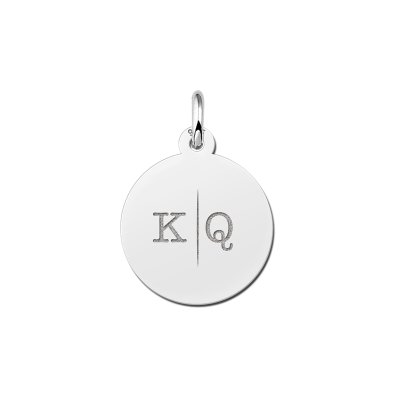 Letter ketting van zilver met twee letters 