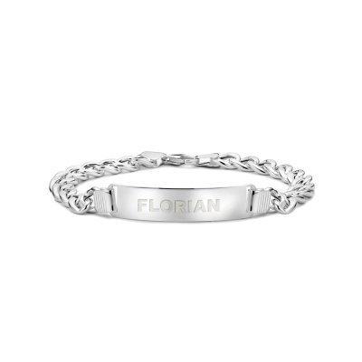 Lichte Herenarmband Zilver Gravure Gourmet 