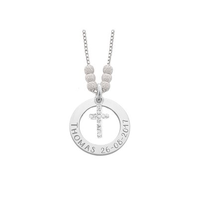 Mama ketting van zilver met kruis 