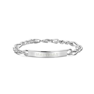 Massieve Herenarmband Zilver Met Naam Figaro 