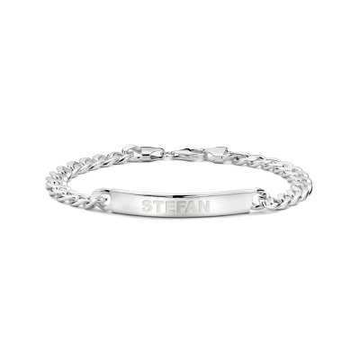 Massieve Herenarmband Zilver Met Naam Gourmet 