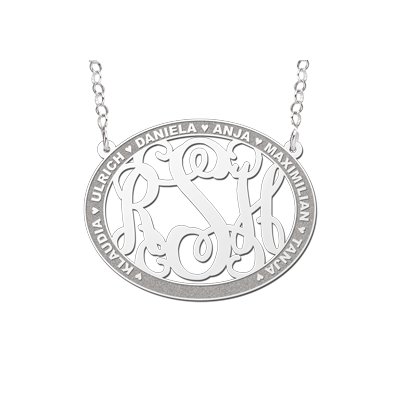 Monogram initiaal ketting met namen 