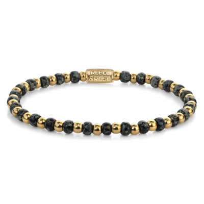 Mix Glass Rocks Black Leopard Gold - 4mm S