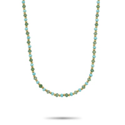 Rebel en Rose collier,  Blue Green Adventure - 4mm (40cm)