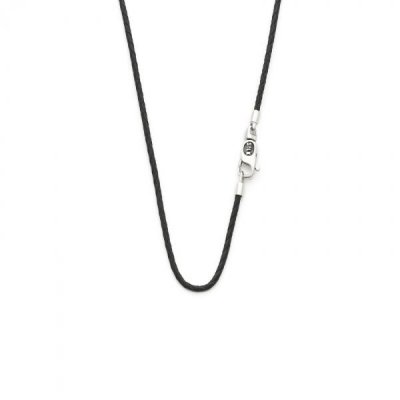 SILK COLLIER ZILVER/LEER 179BLK.60