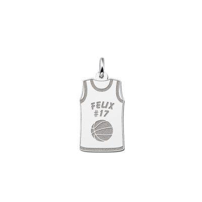 Sportbedel zilver basketbal shirt 