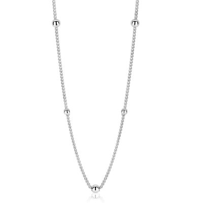 ZINZI ZIC987 zilver gourmet collier bolletjes