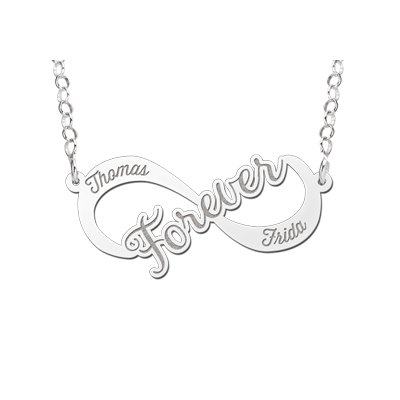 Zilveren infinity ketting forever 