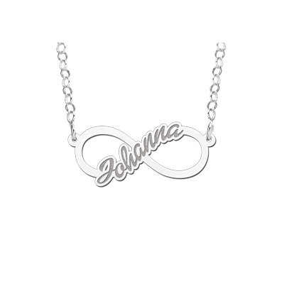 Zilveren infinity ketting kind 