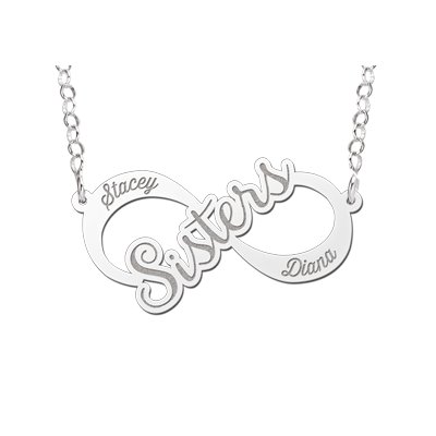 Zilveren infinity ketting sisters 