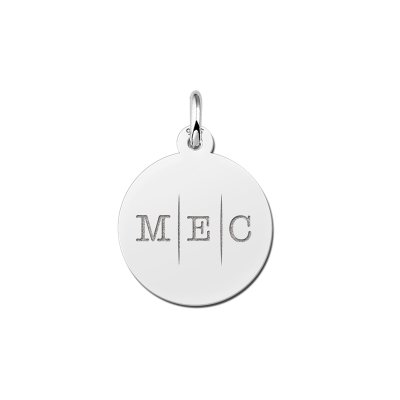 Zilveren ketting met drie letters 