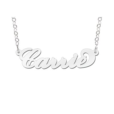 Zilveren naamketting Carrie style 