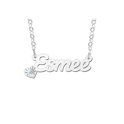 Zilveren naamketting model Esmee 