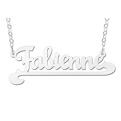 Zilveren naamketting model Fabienne 