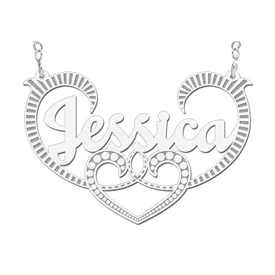 Zilveren naamketting model Jessica 