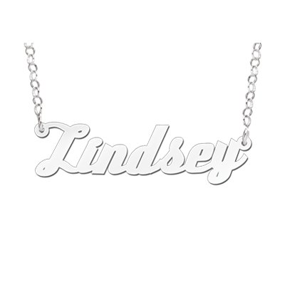 Zilveren naamketting model Lindsey 